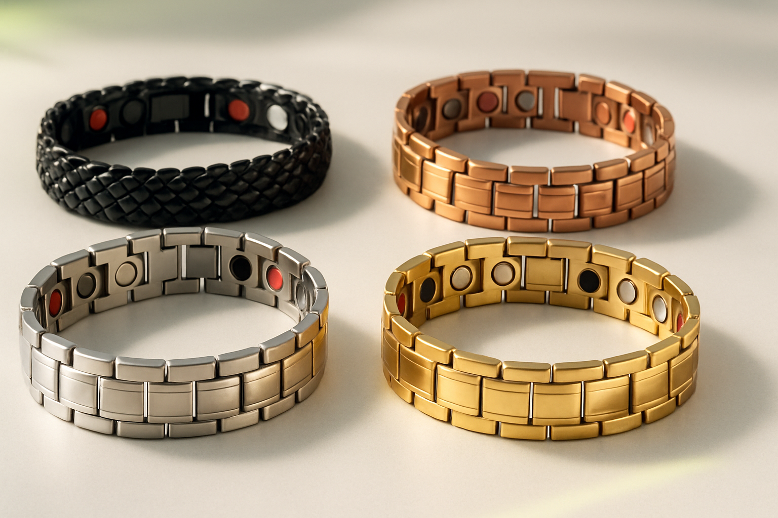 a variety of stylish magnetic bracelets